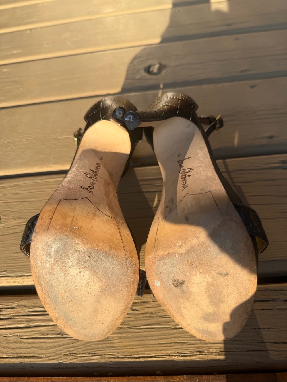 Sam Edelman Black Ankle-Strap Stiletto Heels - Picture 8 of 12